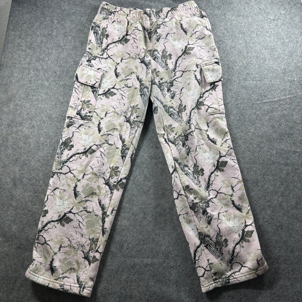 Playboy Cargo Sweatpants Womens XL Pink Real Tree Camo Fleece Relaxed Fit